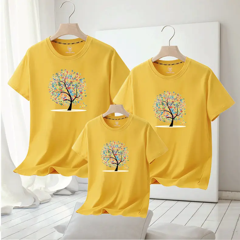 Family 3-Piece Blue Tree Print T-Shirt Set for Boys Girls — feature 16