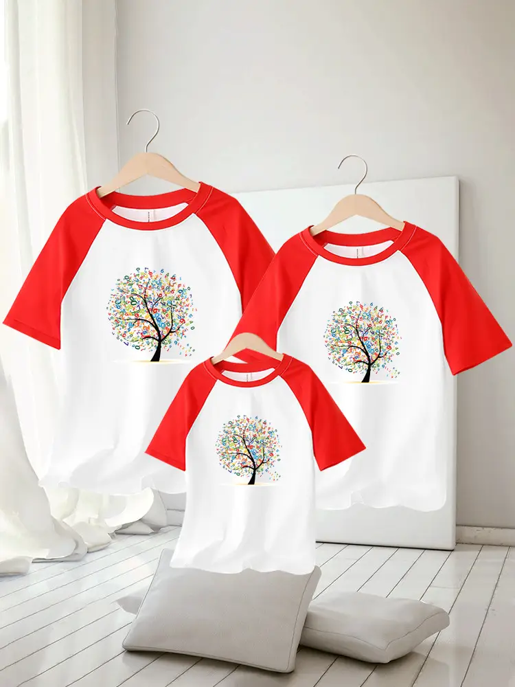 Family 3-Piece Blue Tree Print T-Shirt Set for Boys Girls — feature 18