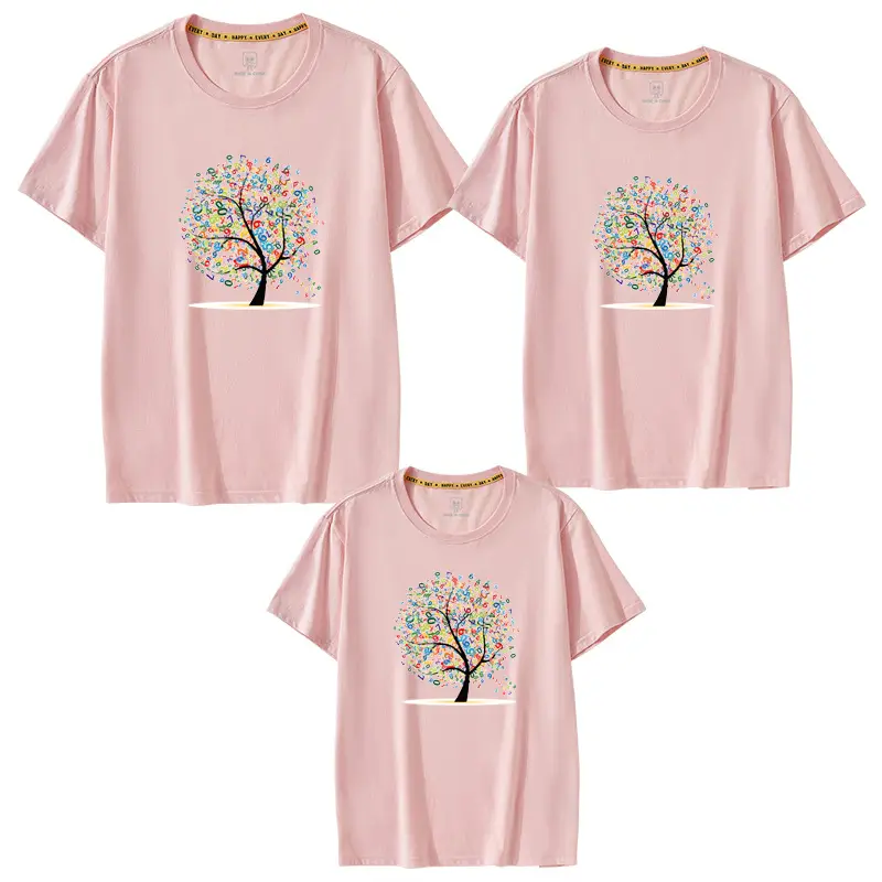 Family 3-Piece Blue Tree Print T-Shirt Set for Boys Girls