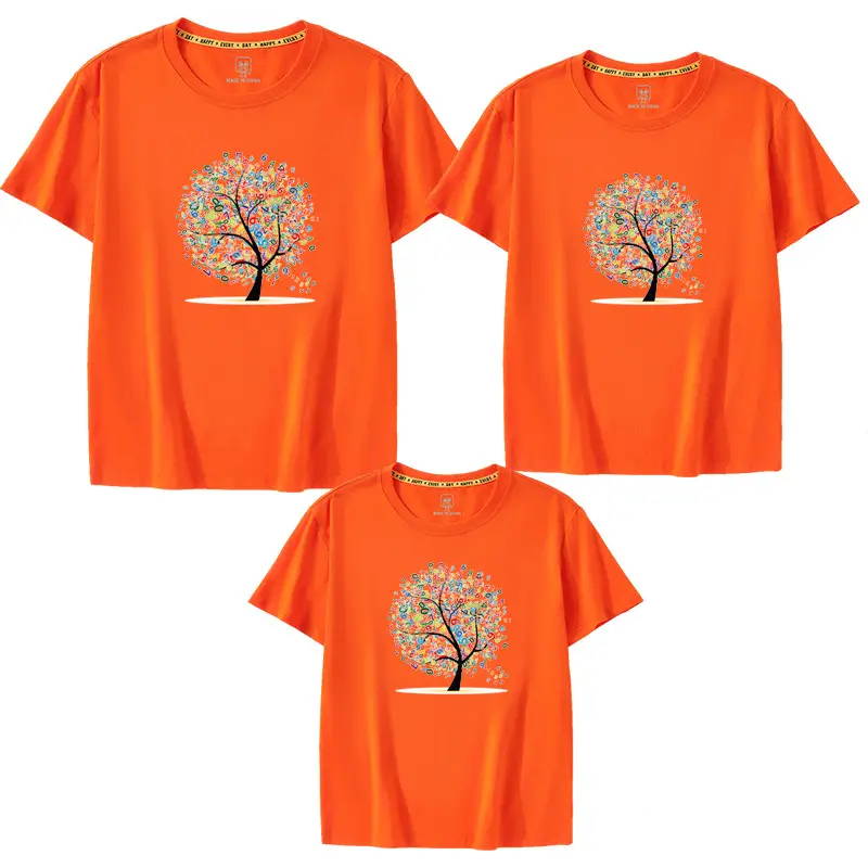 Family 3-Piece Blue Tree Print T-Shirt Set for Boys Girls