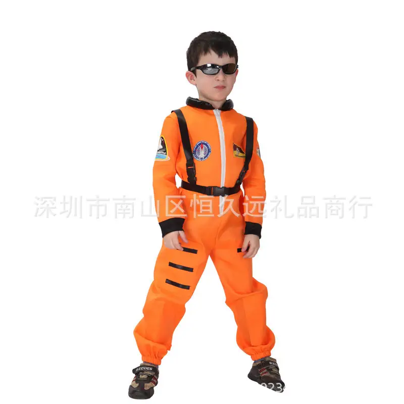 Kids Astronaut Costume Ball High Roller Suit Orange - Image 5