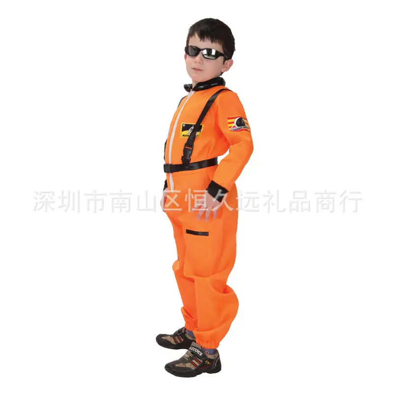 Kids Astronaut Costume Ball High Roller Suit Orange - Image 8