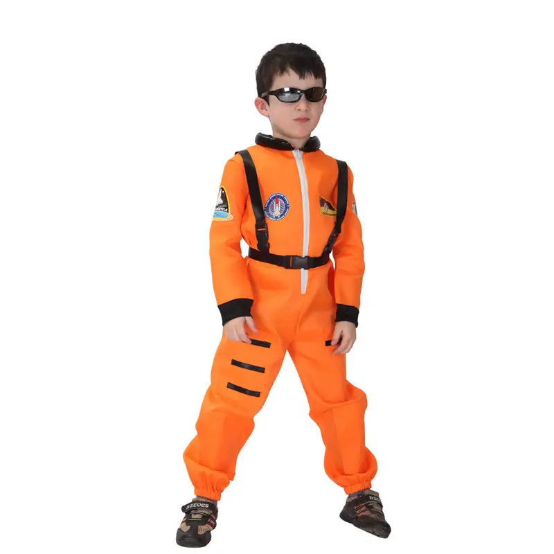 Kids Astronaut Costume Ball High Roller Suit Orange — feature 2