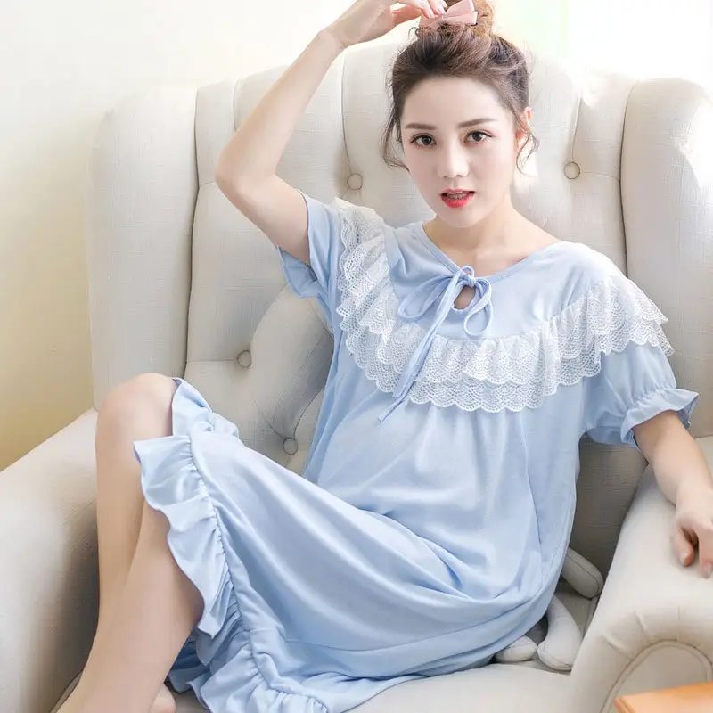 Pregnant Women's Pink Pure Cotton Nightdress