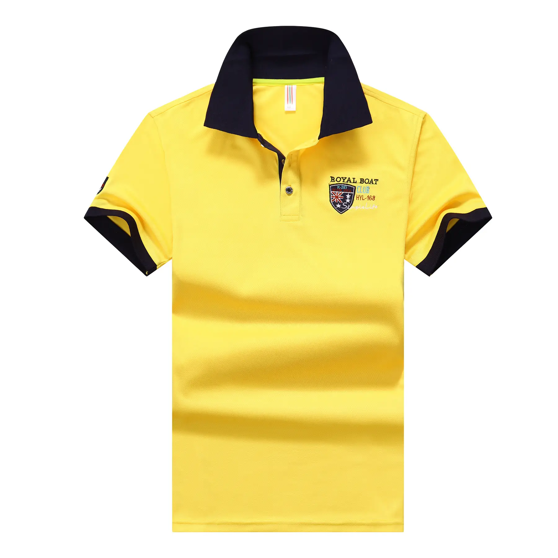 Men Navy Blue Polo Shirt with Logo - Image 2