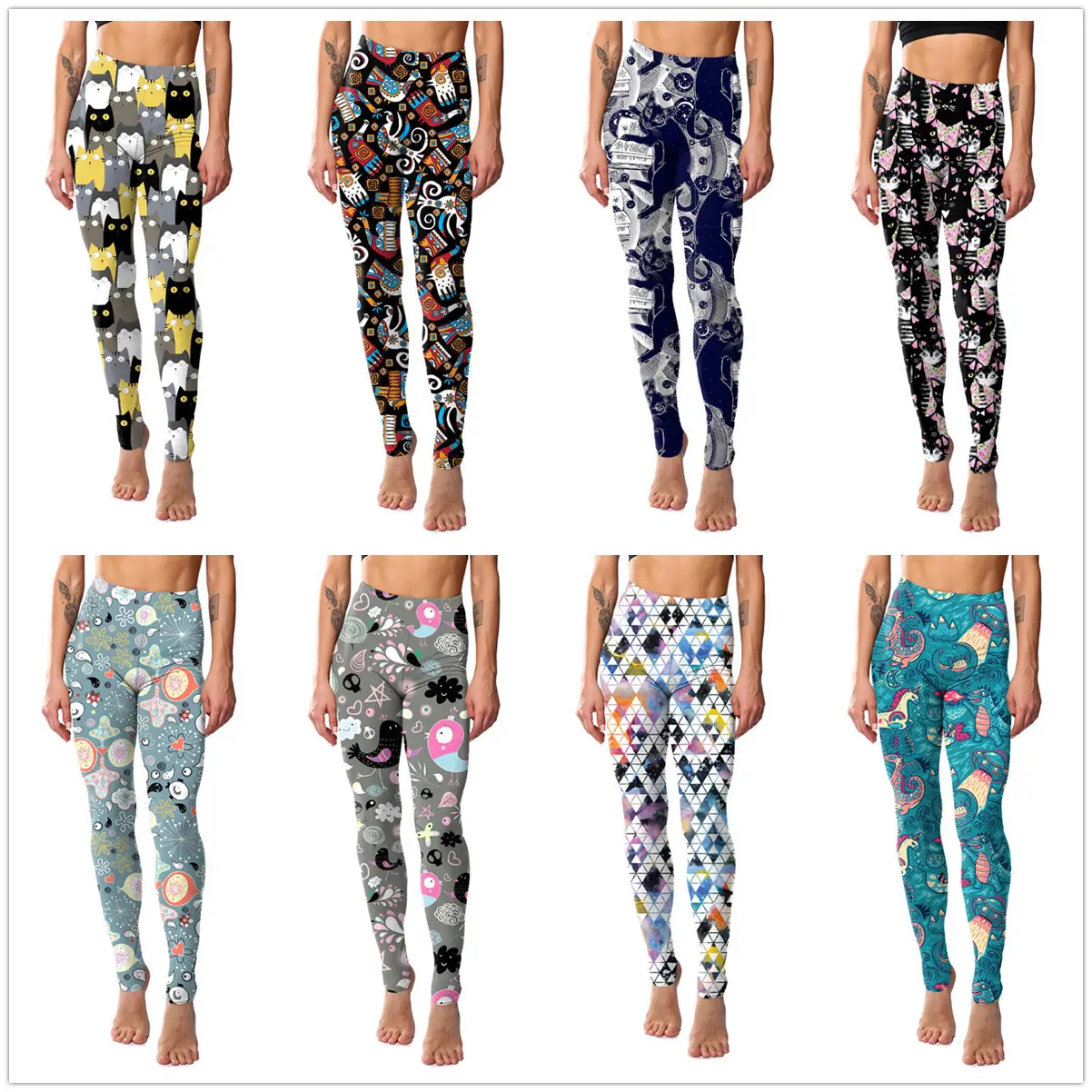 Pink Flamingo Printed Leggings for Women