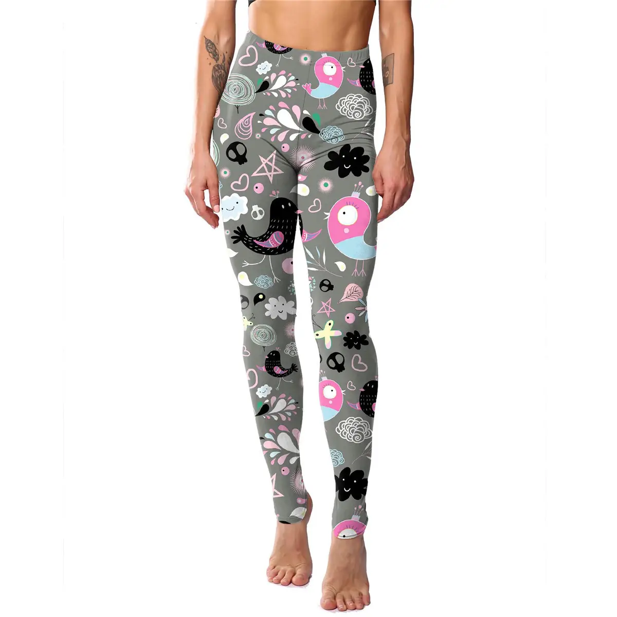 Pink Flamingo Printed Leggings for Women