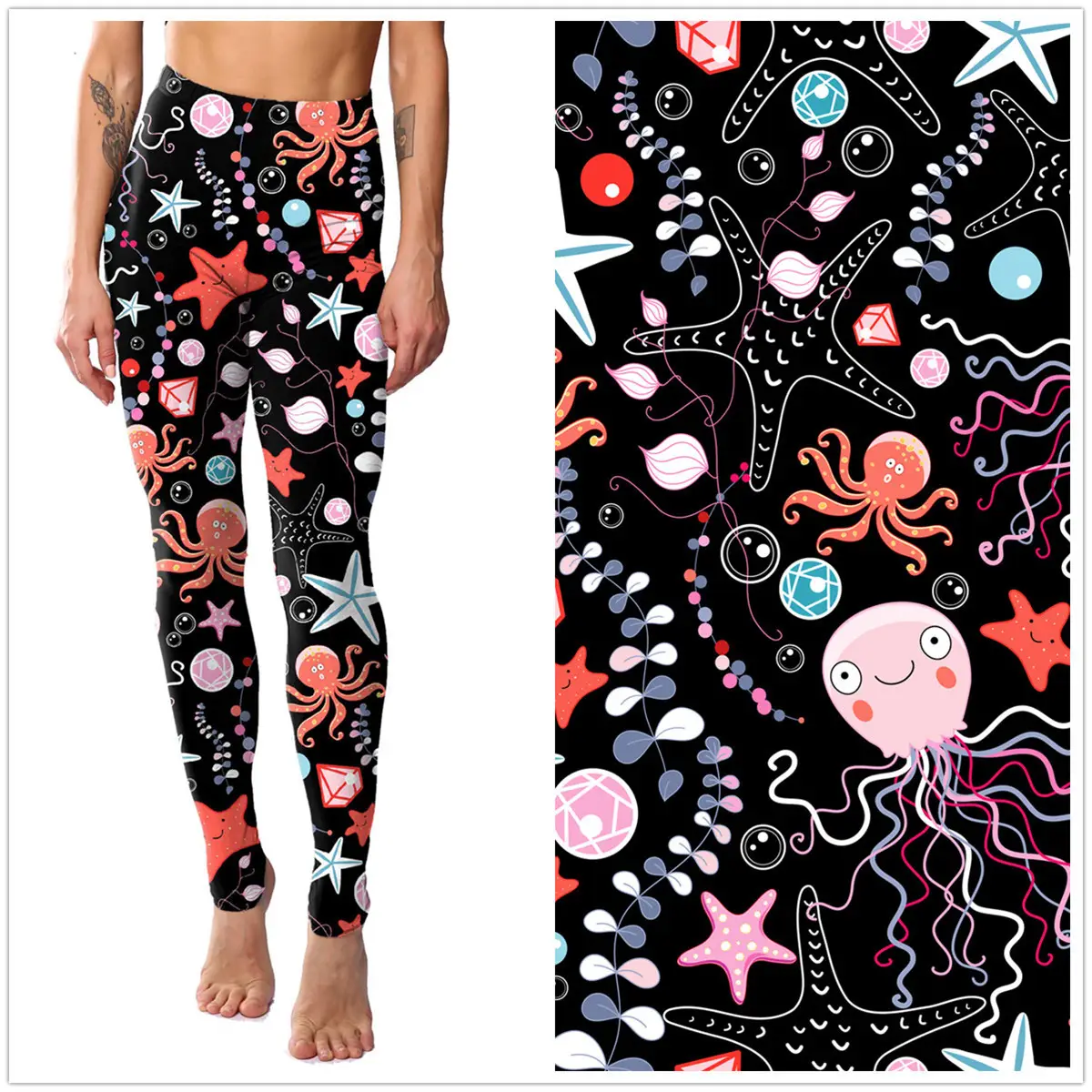 Pink Flamingo Printed Leggings for Women
