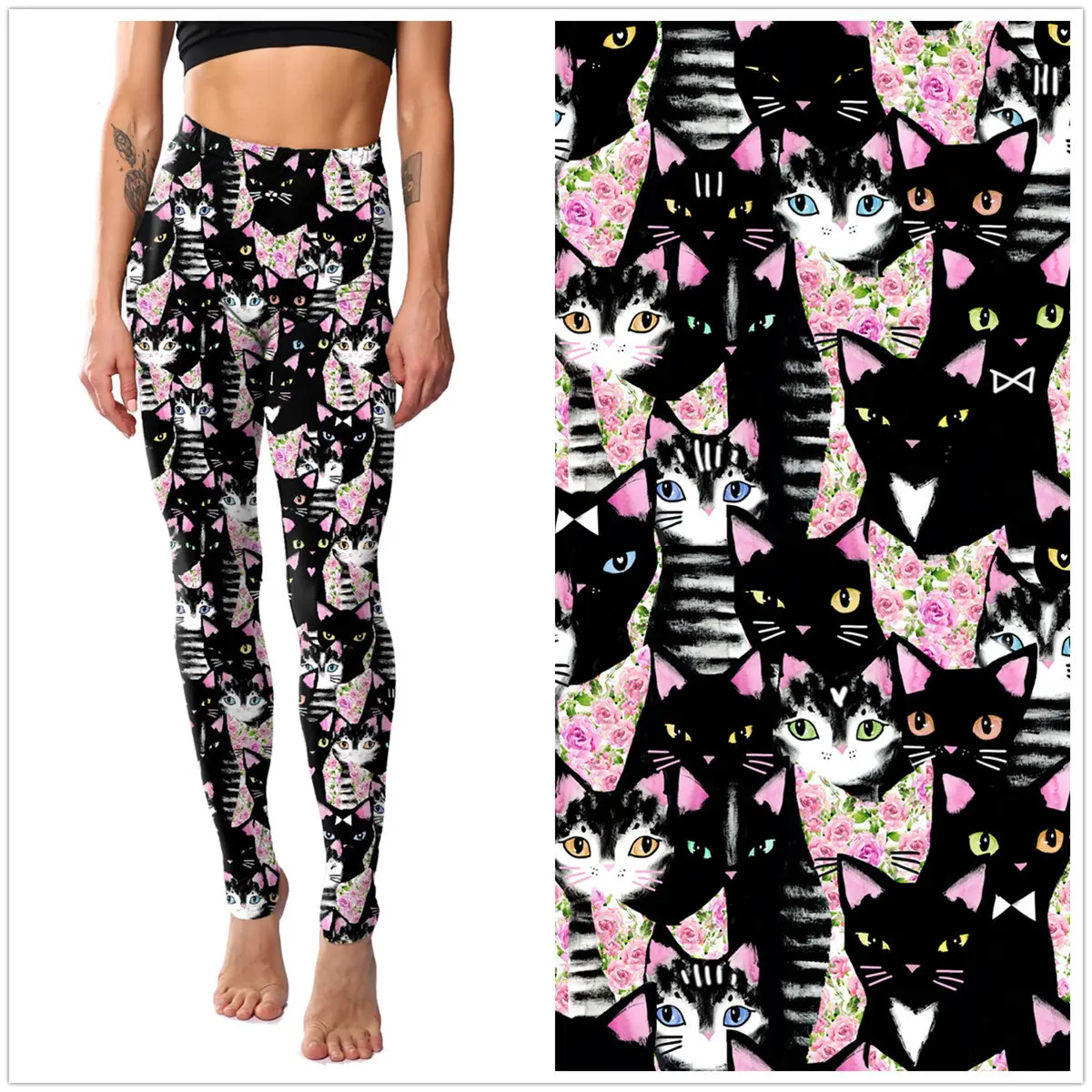 Pink Flamingo Printed Leggings for Women