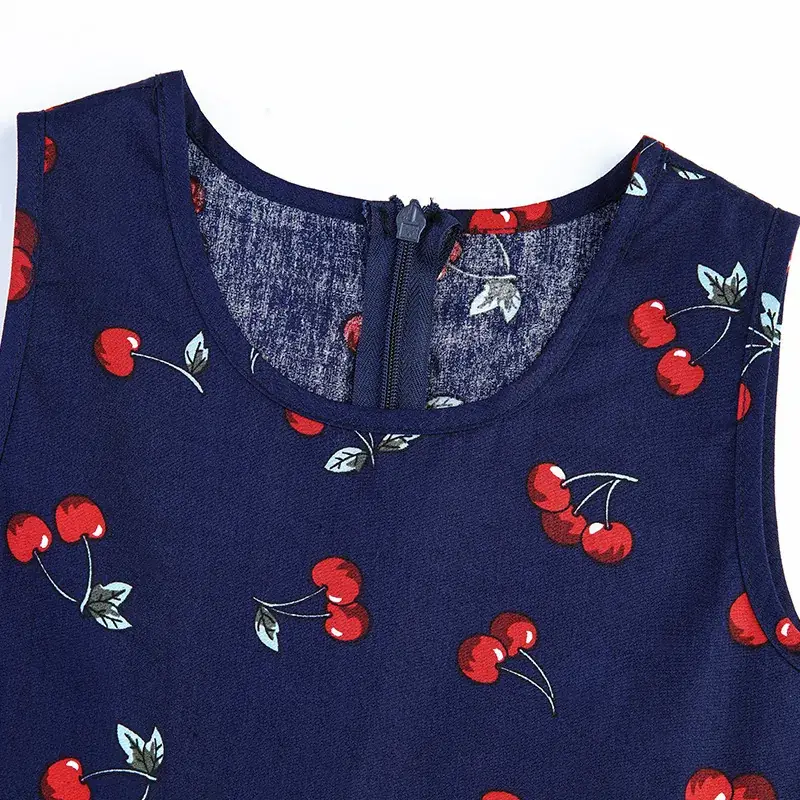 2024 Summer Girls Sleeveless Navy Heart Dress - Image 5