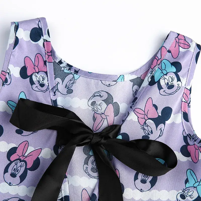 Girls Sleeveless Cartoon Princess Dress Lavender Capri Pants - Image 6