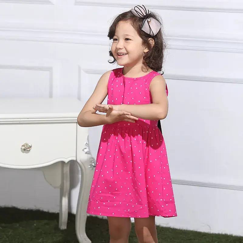 Girls Sleeveless Cartoon Princess Dress Lavender Capri Pants - Image 2
