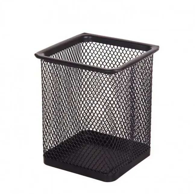 Blue Wrought Iron Square Pen Holder for Office Desk - Image 11