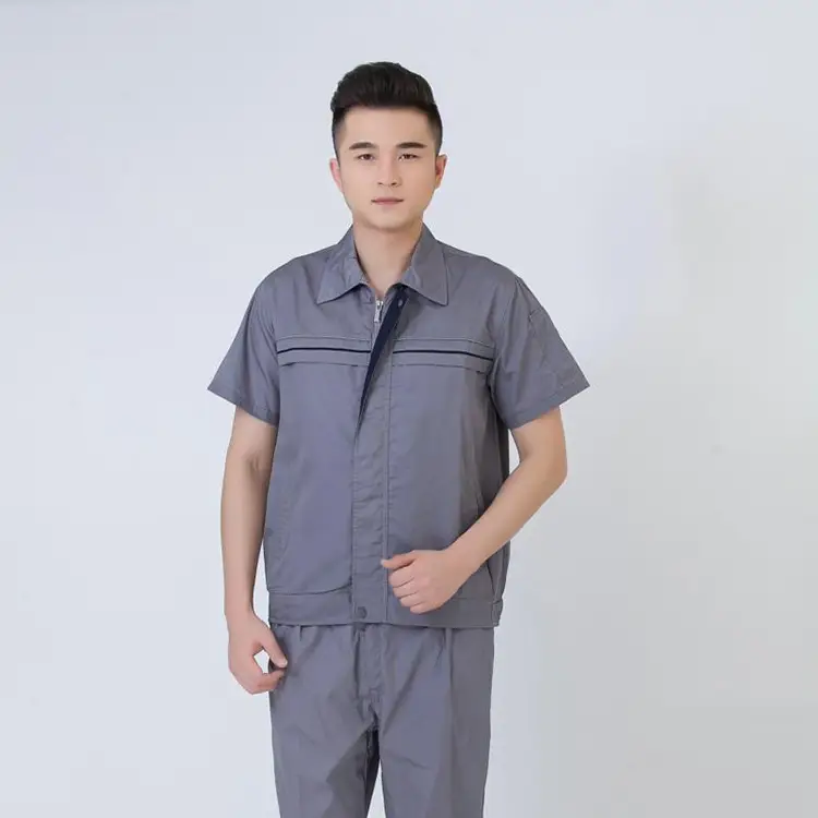 Men Maroon Short Sleeve Work Suit Half Sleeve Auto Repair Work Suit
