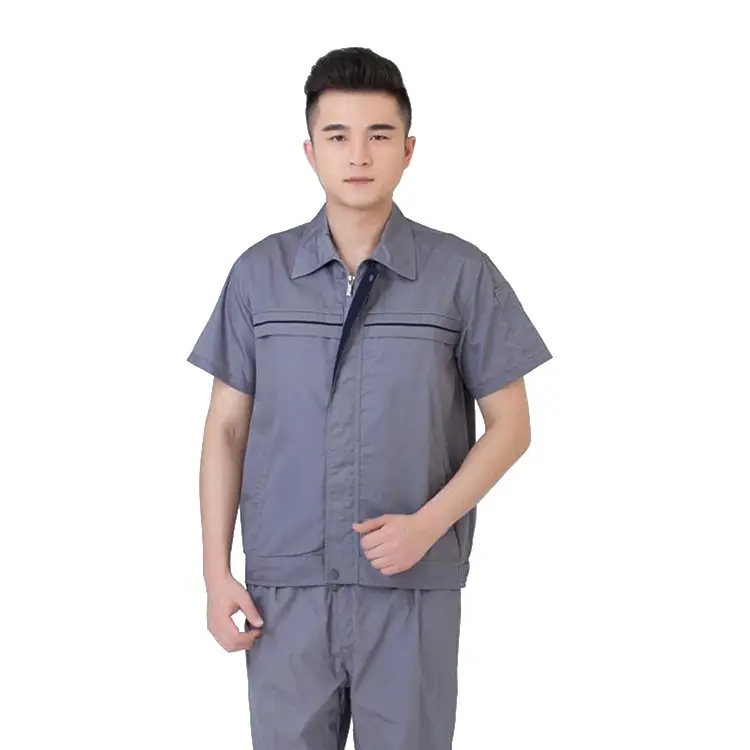 Men Maroon Short Sleeve Work Suit Half Sleeve Auto Repair Work Suit — feature 1
