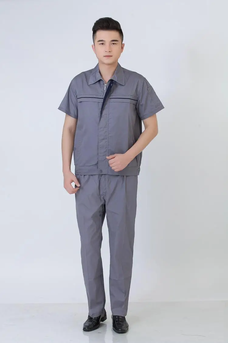 Men Maroon Short Sleeve Work Suit Half Sleeve Auto Repair Work Suit — feature 10