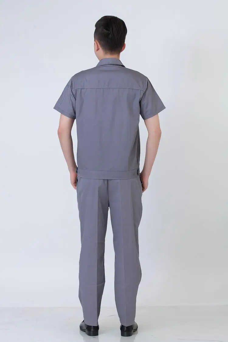 Men Maroon Short Sleeve Work Suit Half Sleeve Auto Repair Work Suit — feature 11