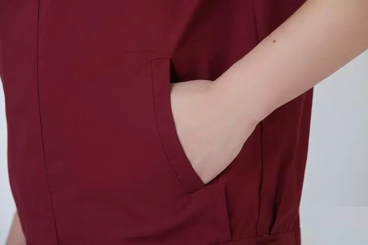 Men Maroon Short Sleeve Work Suit Half Sleeve Auto Repair Work Suit — feature 19