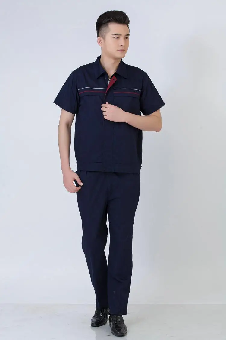 Men Maroon Short Sleeve Work Suit Half Sleeve Auto Repair Work Suit — feature 8