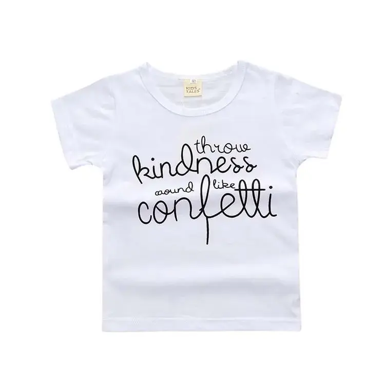 Light Blue Kindness T-Shirt for Kids Summer Casual Wear - Image 14
