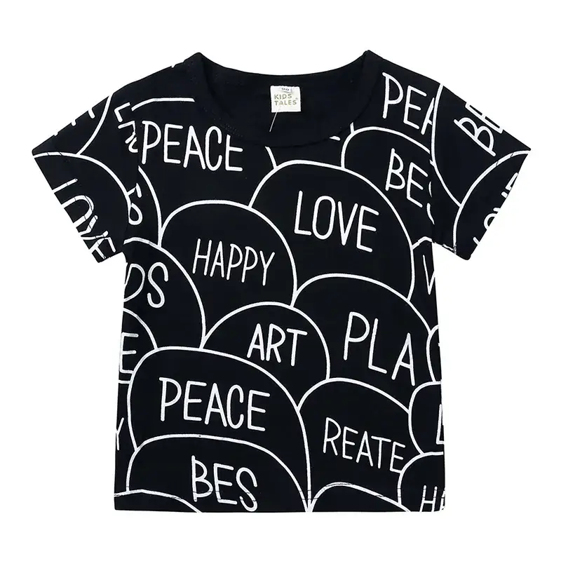 Light Blue Kindness T-Shirt for Kids Summer Casual Wear - Image 17