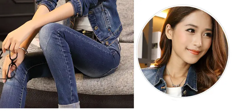 2023 Women's Slim Fit Denim Jacket Solid Color — feature 10