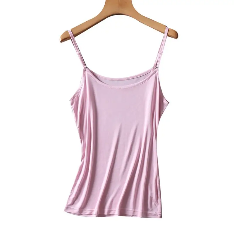 Pink Silk Thin Sling Base Vest for Women - Image 10
