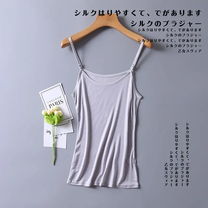 Pink Silk Thin Sling Base Vest for Women - Image 4