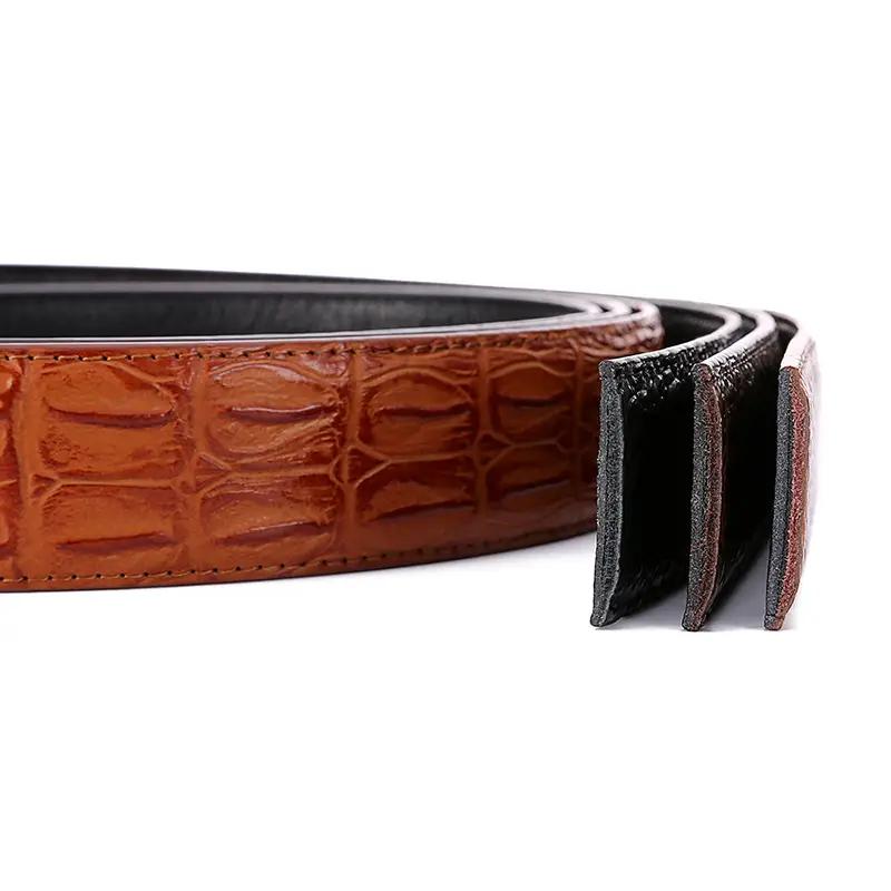 Men's Croc Leather Belt with Automatic Buckle