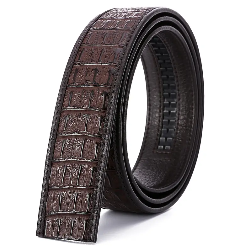 Men's Croc Leather Belt with Automatic Buckle