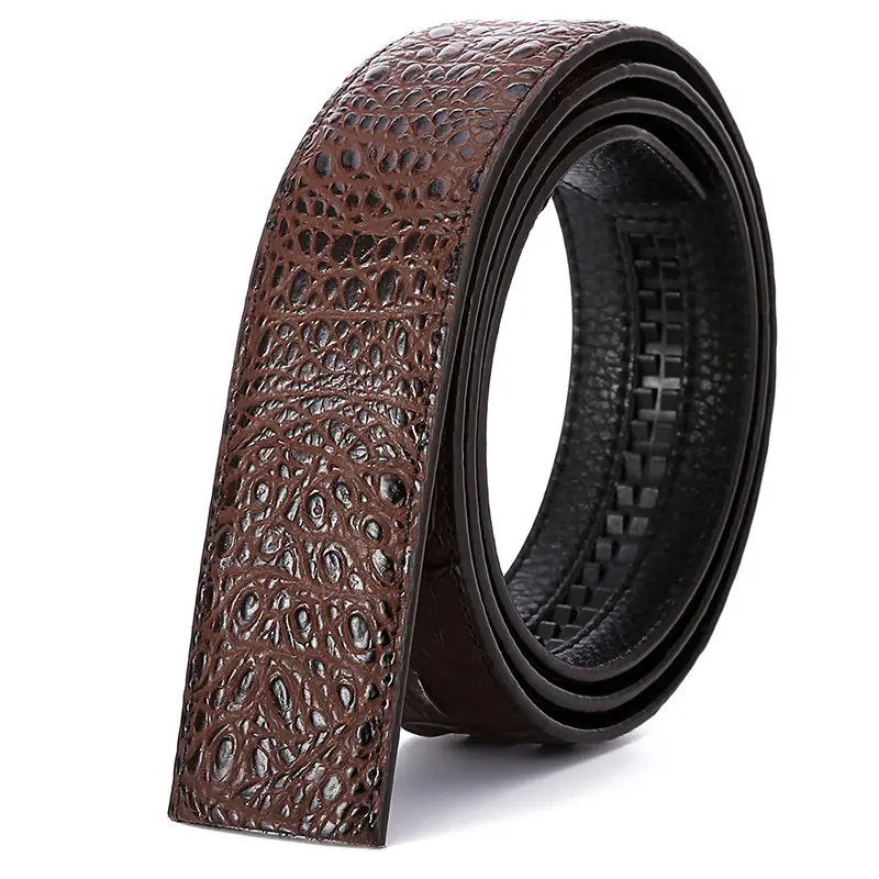 Men's Croc Leather Belt with Automatic Buckle