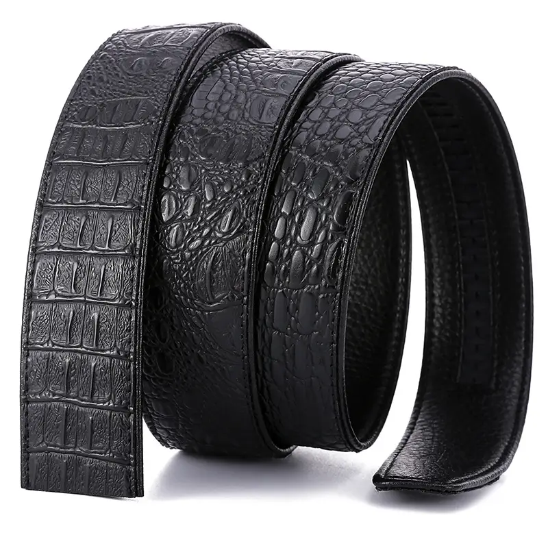 Men's Croc Leather Belt with Automatic Buckle