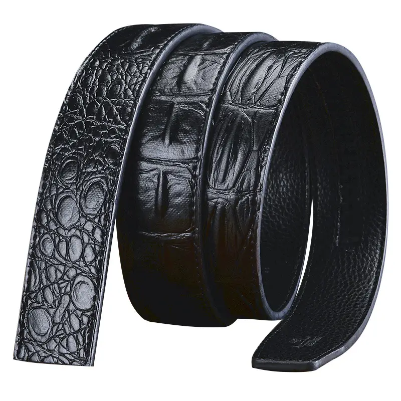 Men's Croc Leather Belt with Automatic Buckle