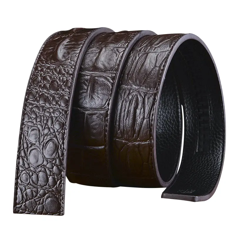 Men's Croc Leather Belt with Automatic Buckle