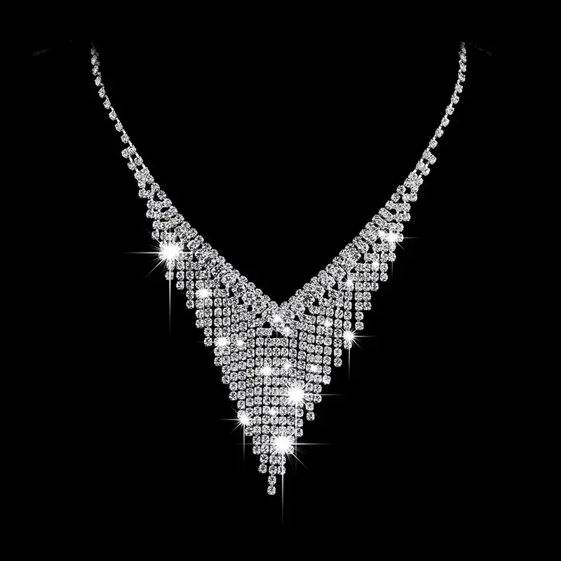 Diamond Silver Earrings for Bridal Wear - Image 2