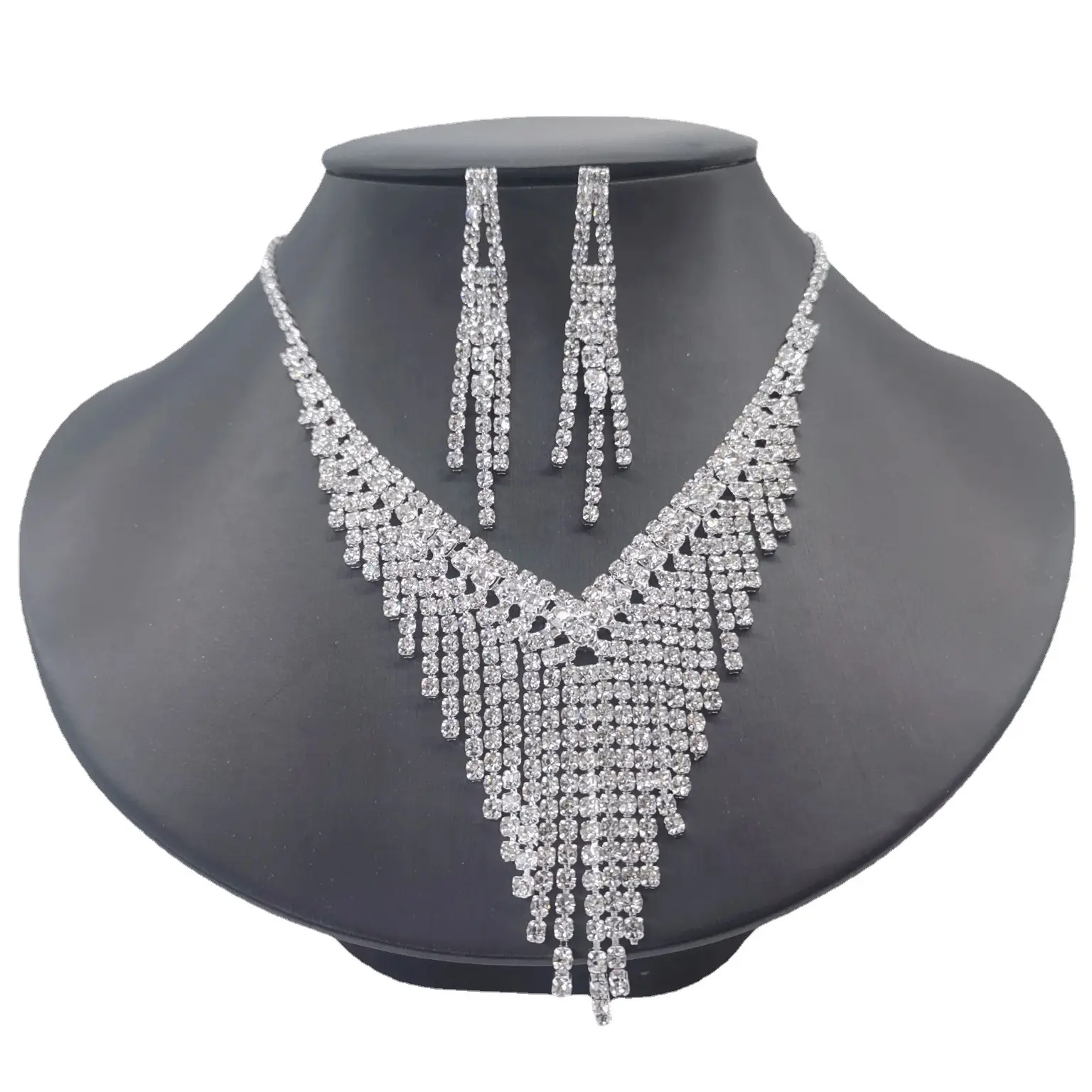 Diamond Silver Earrings for Bridal Wear - Image 5