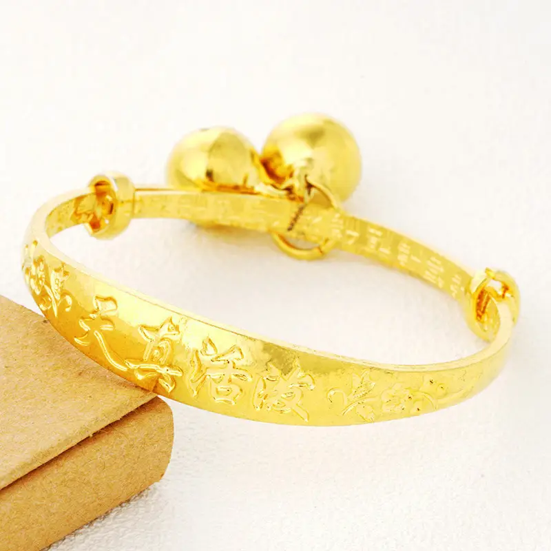 Adjustable Gold Baby Bracelet with Full Moon Design - Image 3