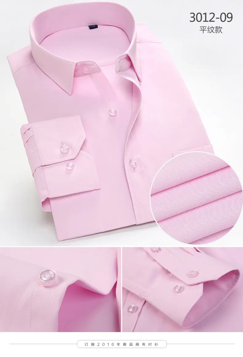 Long Sleeve Men's White Striped Business Shirt — feature 20
