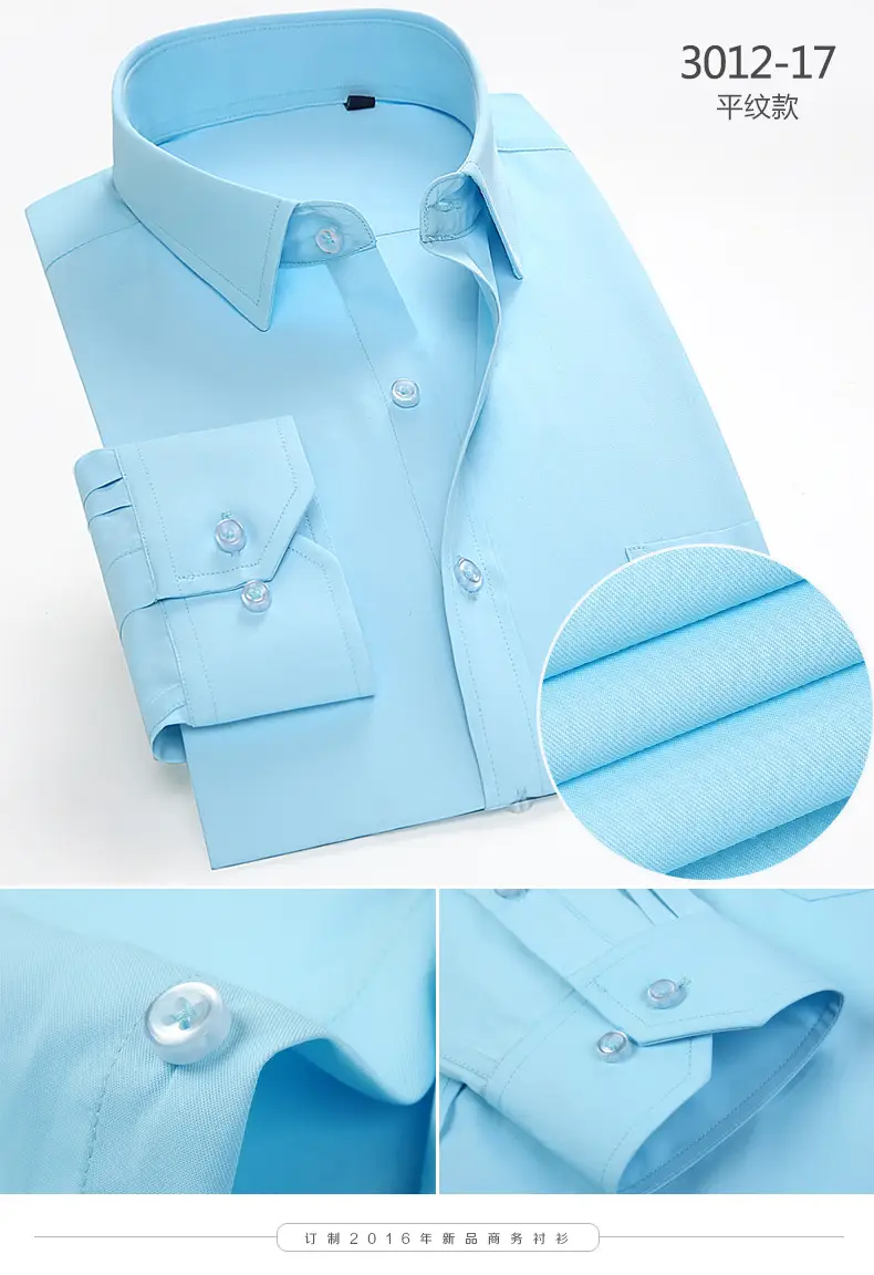 Long Sleeve Men's White Striped Business Shirt — feature 26