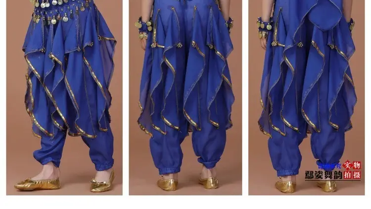 Girls Indian Dance Belly Dance Costume Red Pajama Set — feature 16