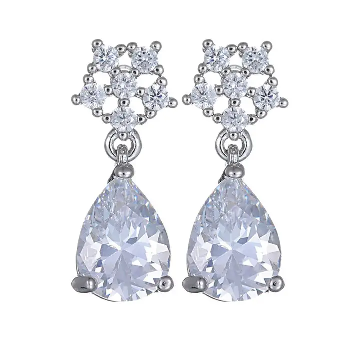 Japanese Korean Style Synthetic Ruby Earrings with Zircon Drop - Image 6