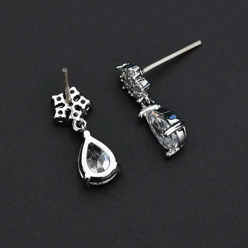 Japanese Korean Style Synthetic Ruby Earrings with Zircon Drop — feature 10