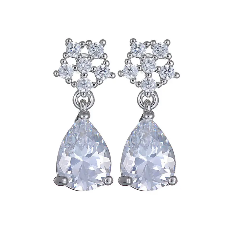 Japanese Korean Style Synthetic Ruby Earrings with Zircon Drop — feature 5
