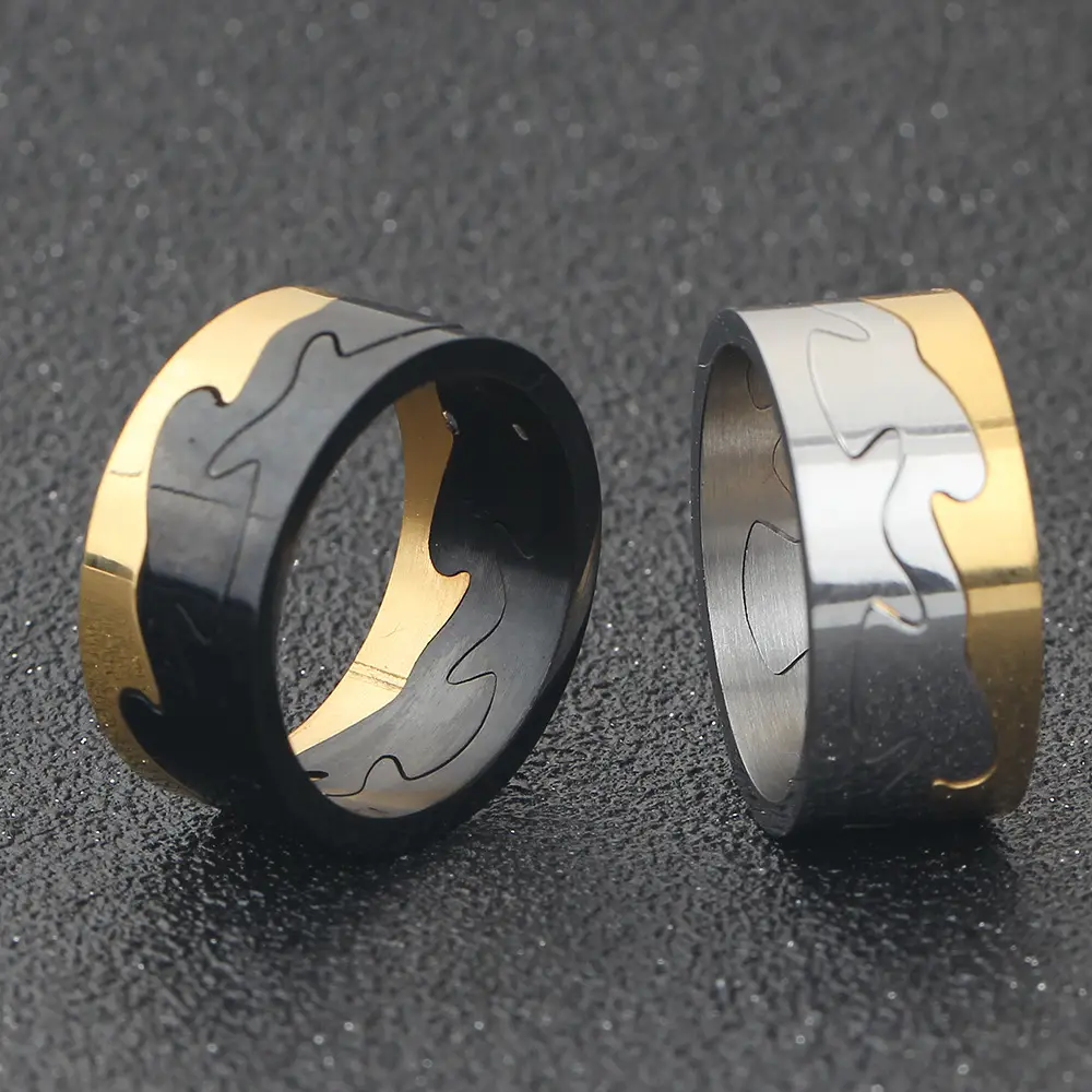 9mm Two-Color Crack Stainless Steel Ring for Men — feature 11