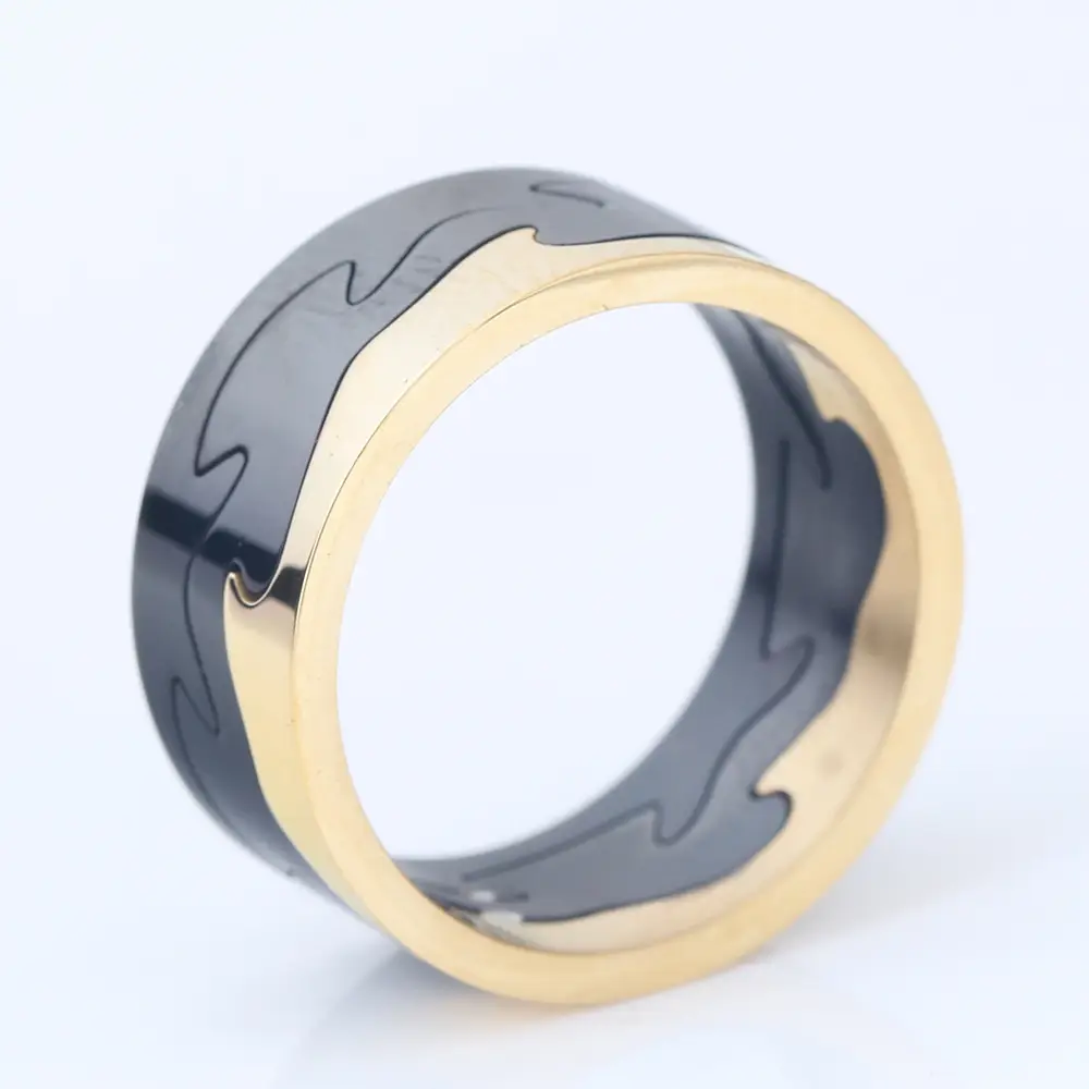 9mm Two-Color Crack Stainless Steel Ring for Men — feature 12