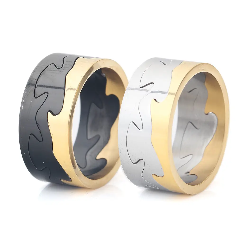 9mm Two-Color Crack Stainless Steel Ring for Men — feature 4