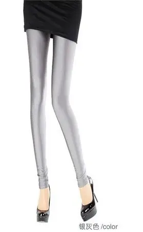 Women Candy Color Stretch Cropped Leggings Large