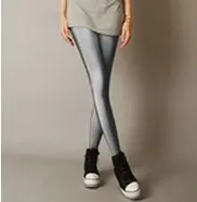 Women Candy Color Stretch Cropped Leggings Large