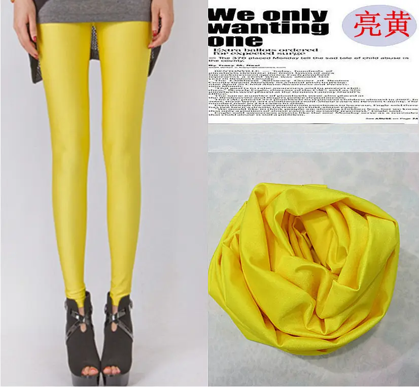 Women Candy Color Stretch Cropped Leggings Large