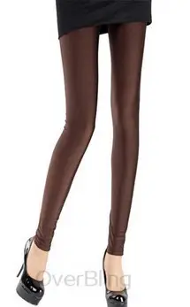 Women Candy Color Stretch Cropped Leggings Large